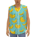 Polka Dot Banana Pattern Print Sleeveless Baseball Jersey
