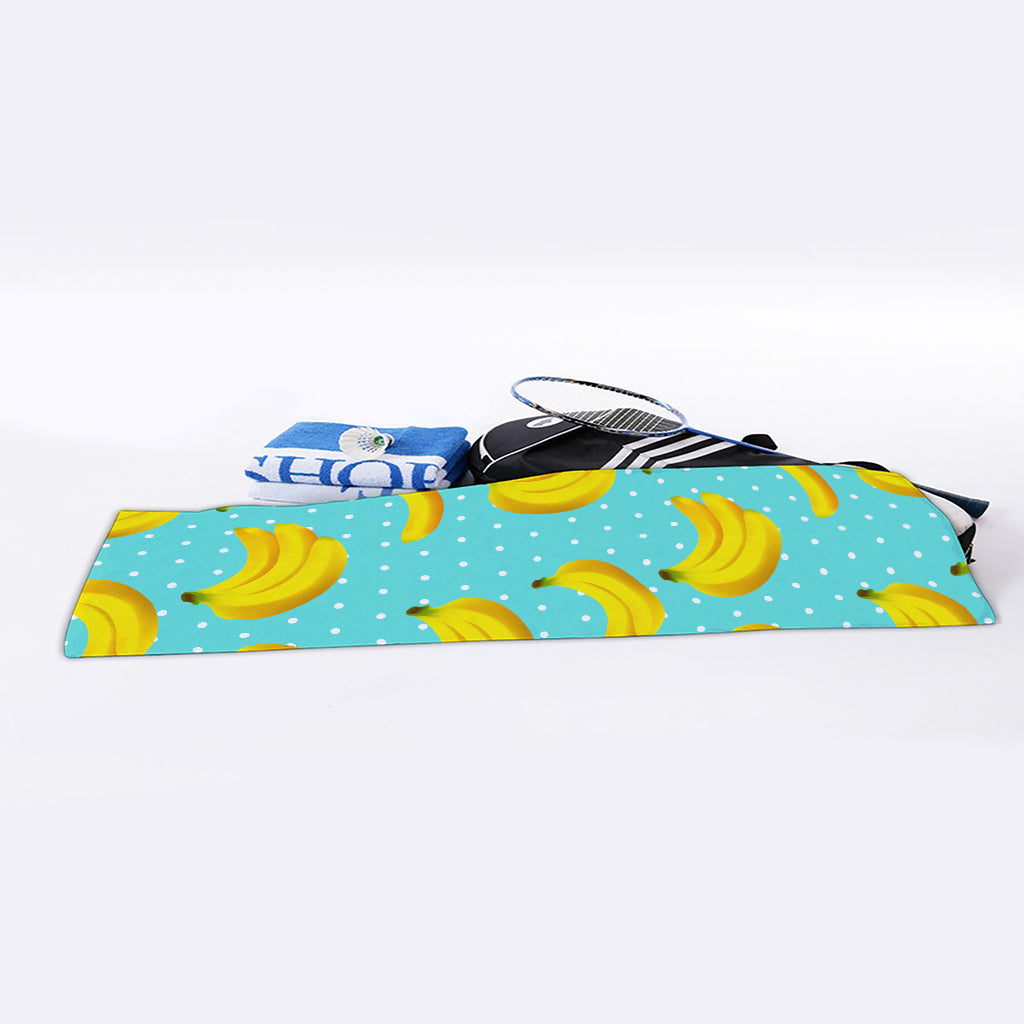 Polka Dot Banana Pattern Print Sports Towel
