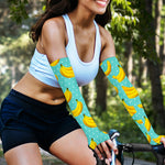 Polka Dot Banana Pattern Print Sun Protection Arm Sleeves