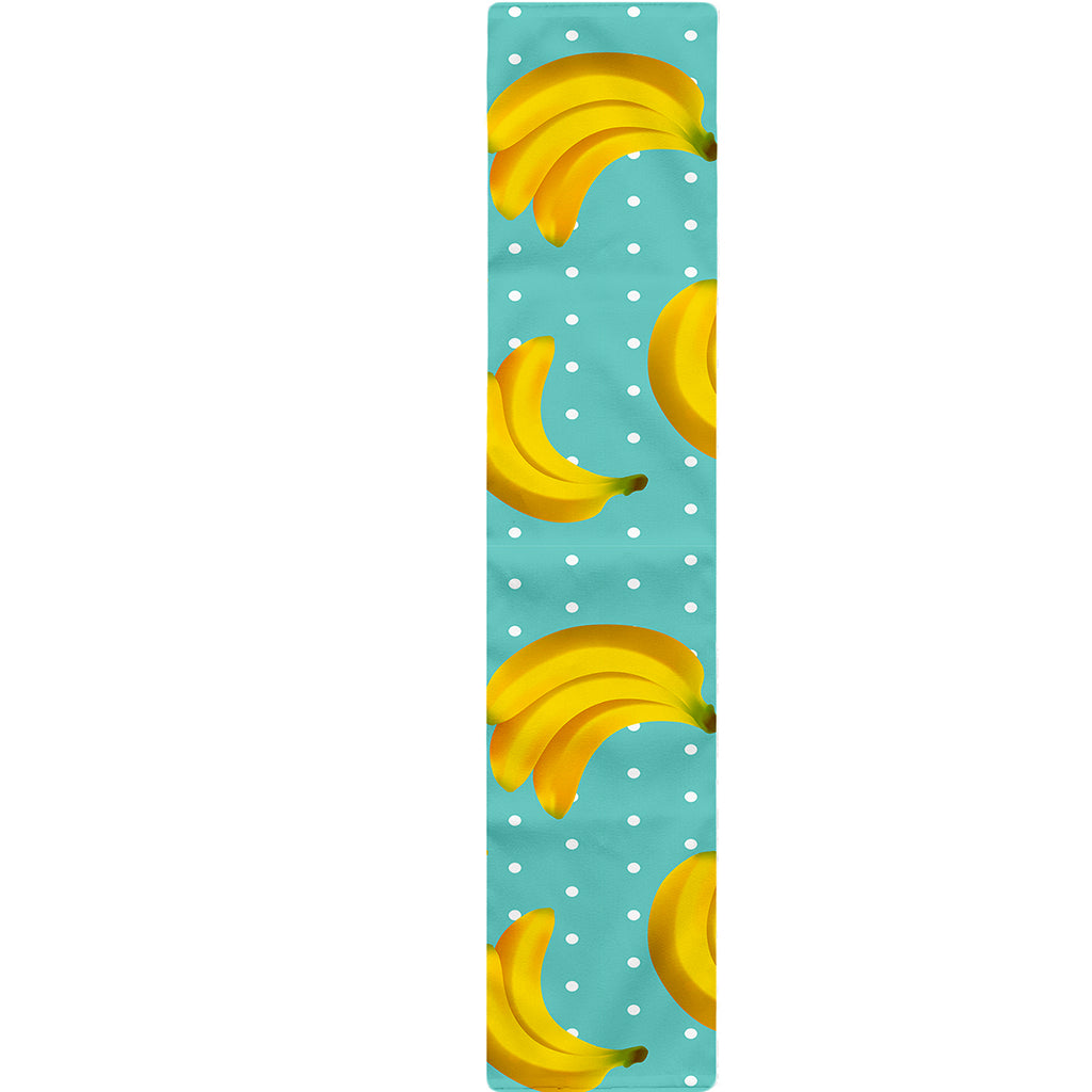 Polka Dot Banana Pattern Print Table Runner