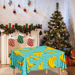 Polka Dot Banana Pattern Print Tablecloth