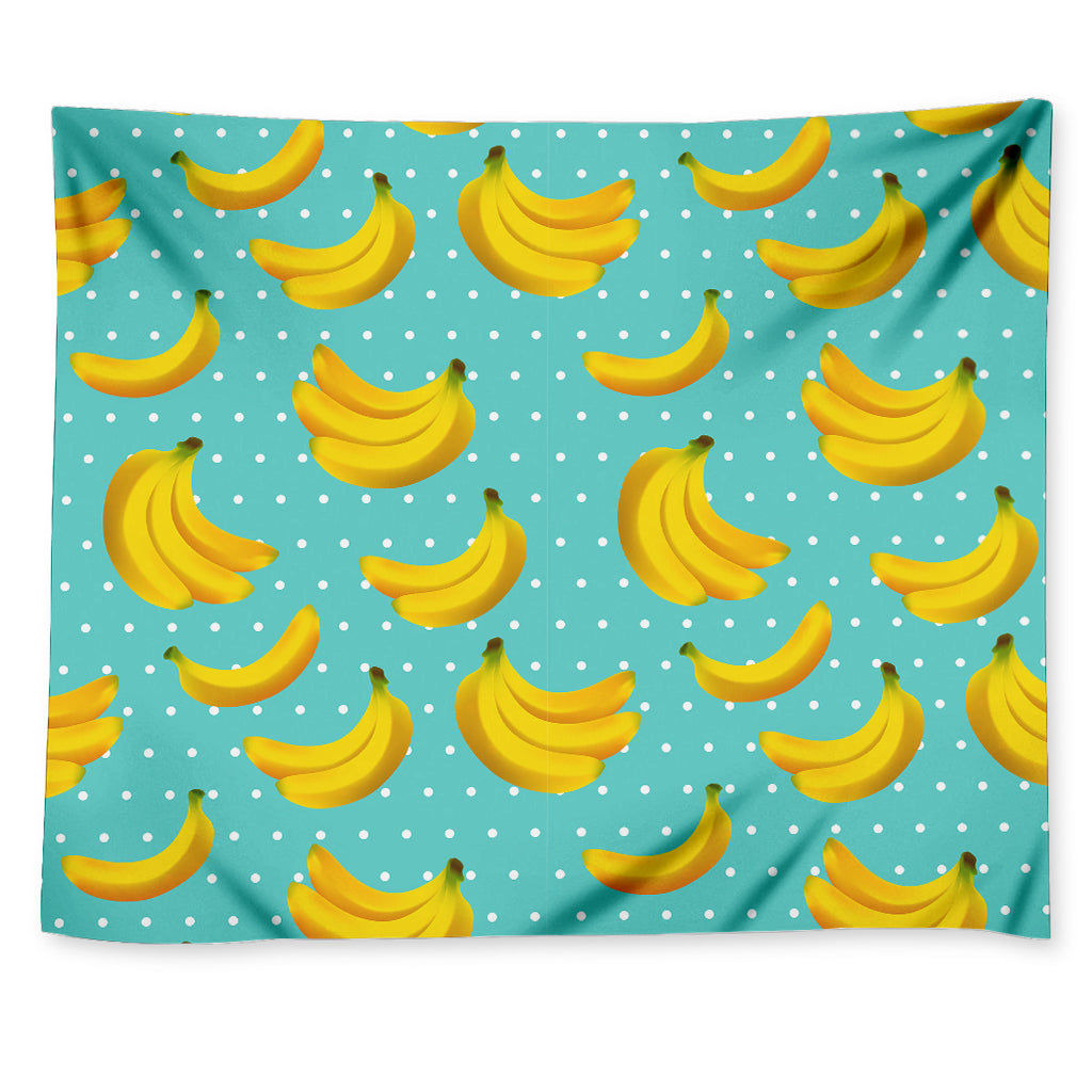 Polka Dot Banana Pattern Print Tapestry