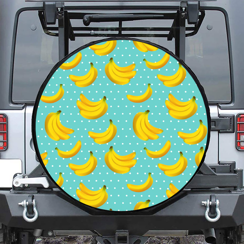 Polka Dot Banana Pattern Print Tire Cover