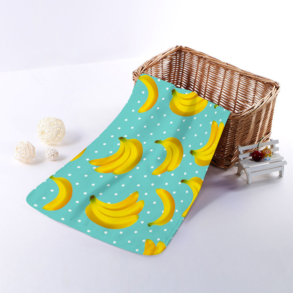 Polka Dot Banana Pattern Print Towel