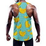 Polka Dot Banana Pattern Print Training Tank Top