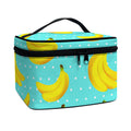 Polka Dot Banana Pattern Print Travel Makeup Bag