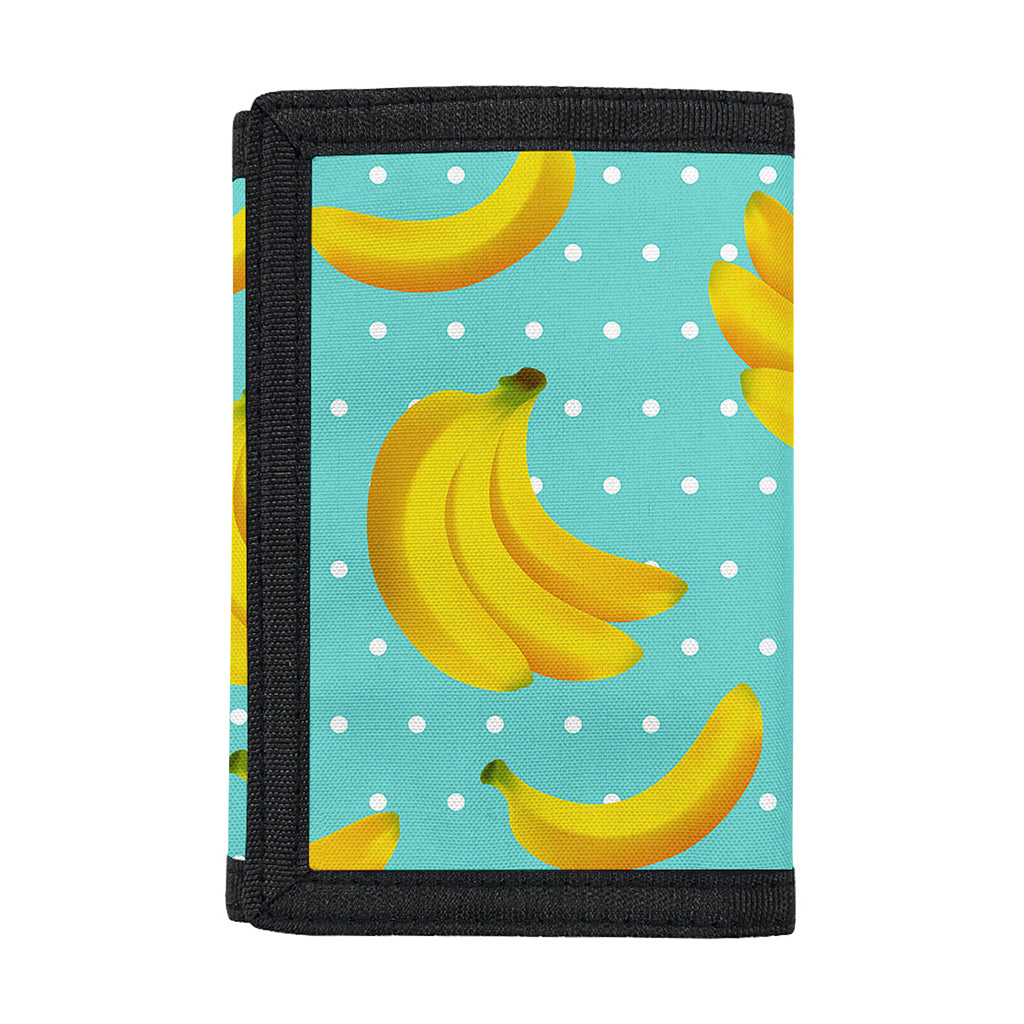 Polka Dot Banana Pattern Print Trifold Wallet