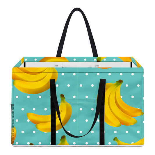 Polka Dot Banana Pattern Print Utility Tote Bag