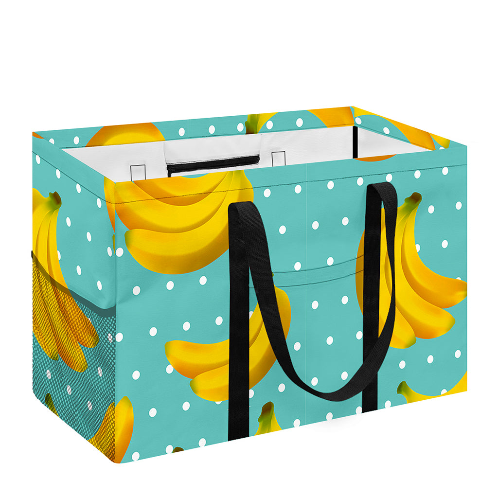 Polka Dot Banana Pattern Print Utility Tote Bag