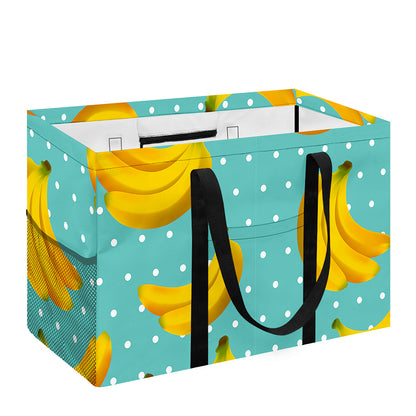 Polka Dot Banana Pattern Print Utility Tote Bag