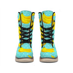 Polka Dot Banana Pattern Print Winter Boots