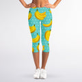 Polka Dot Banana Pattern Print Women's Capri Leggings