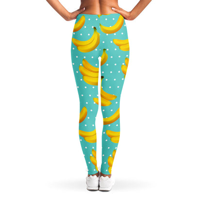 Polka Dot Banana Pattern Print Women's Leggings