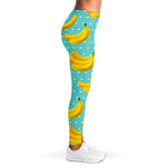 Polka Dot Banana Pattern Print Women's Leggings