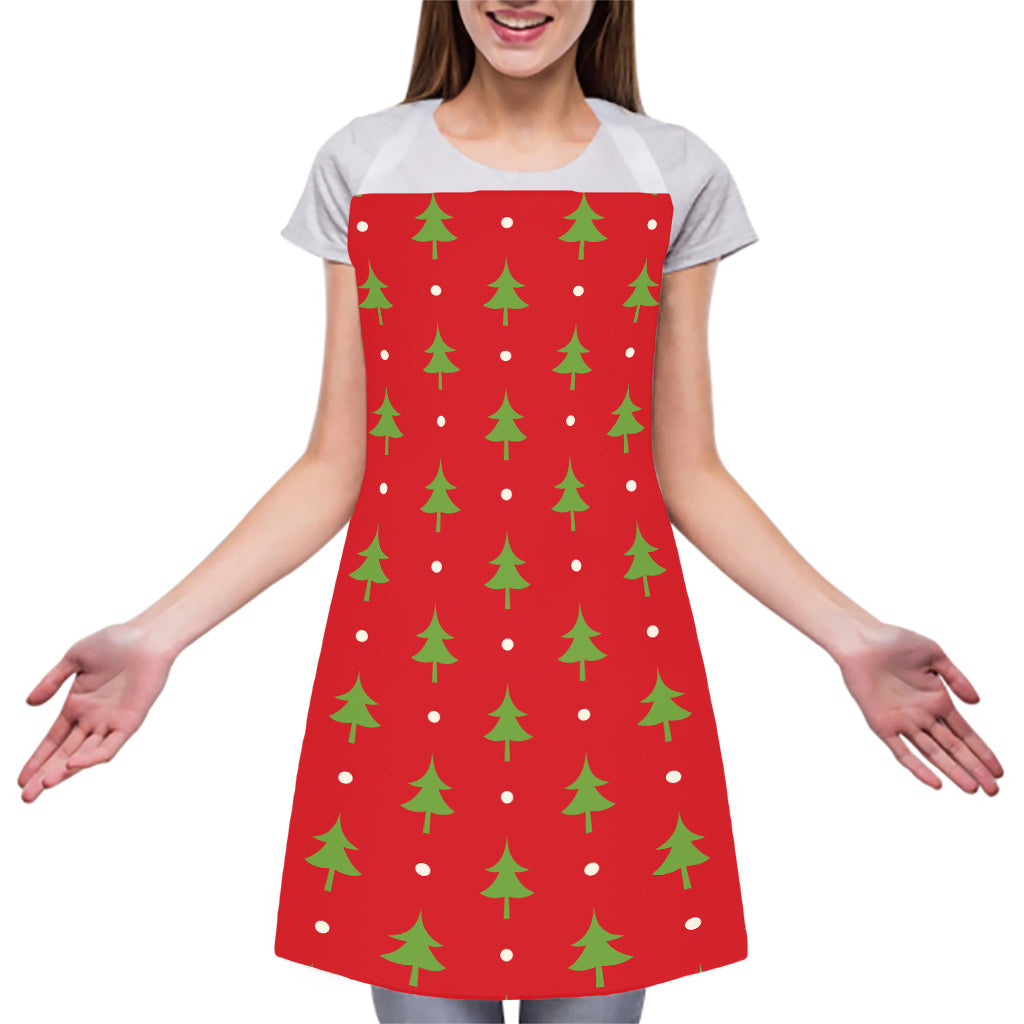 Polka Dot Christmas Tree Pattern Print Adjustable Apron