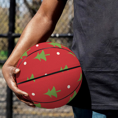 Polka Dot Christmas Tree Pattern Print Basketball
