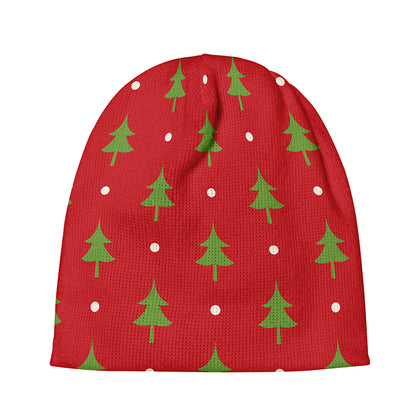 Polka Dot Christmas Tree Pattern Print Beanie