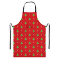 Polka Dot Christmas Tree Pattern Print Bib Apron With Pocket