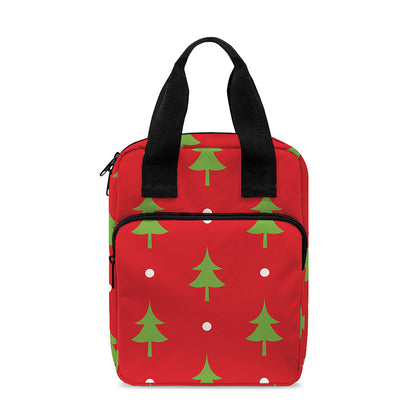 Polka Dot Christmas Tree Pattern Print Bible Tote Bag