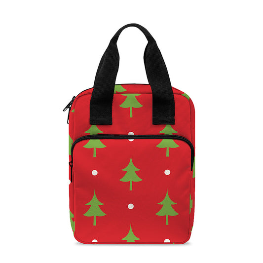 Polka Dot Christmas Tree Pattern Print Bible Tote Bag