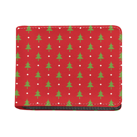 Polka Dot Christmas Tree Pattern Print Bifold Wallet