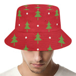 Polka Dot Christmas Tree Pattern Print Bucket Hat