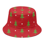 Polka Dot Christmas Tree Pattern Print Bucket Hat