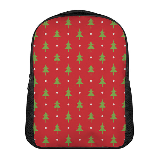 Polka Dot Christmas Tree Pattern Print Casual Backpack