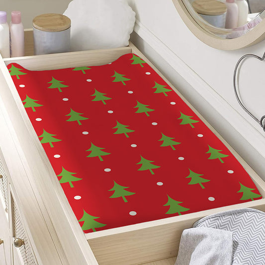 Polka Dot Christmas Tree Pattern Print Changing Pad Cover