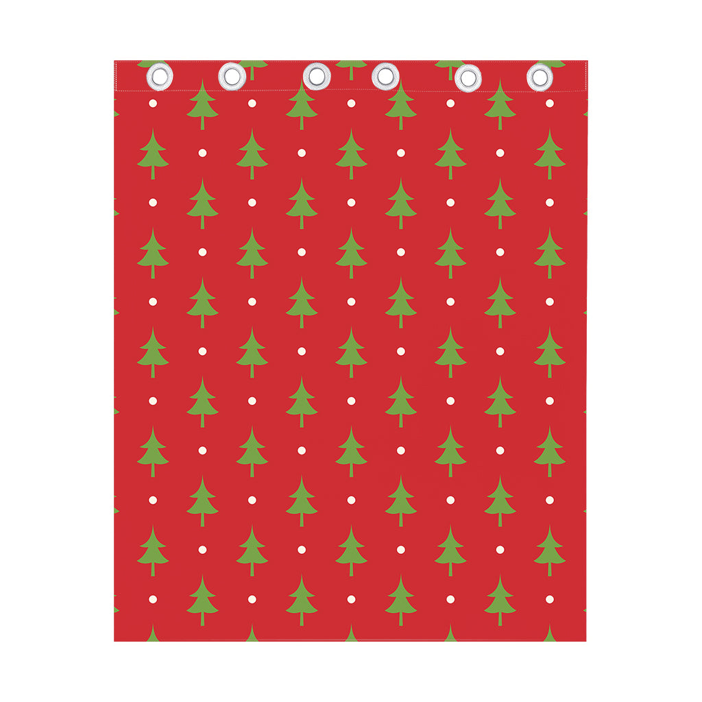 Polka Dot Christmas Tree Pattern Print Curtain