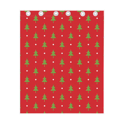Polka Dot Christmas Tree Pattern Print Curtain