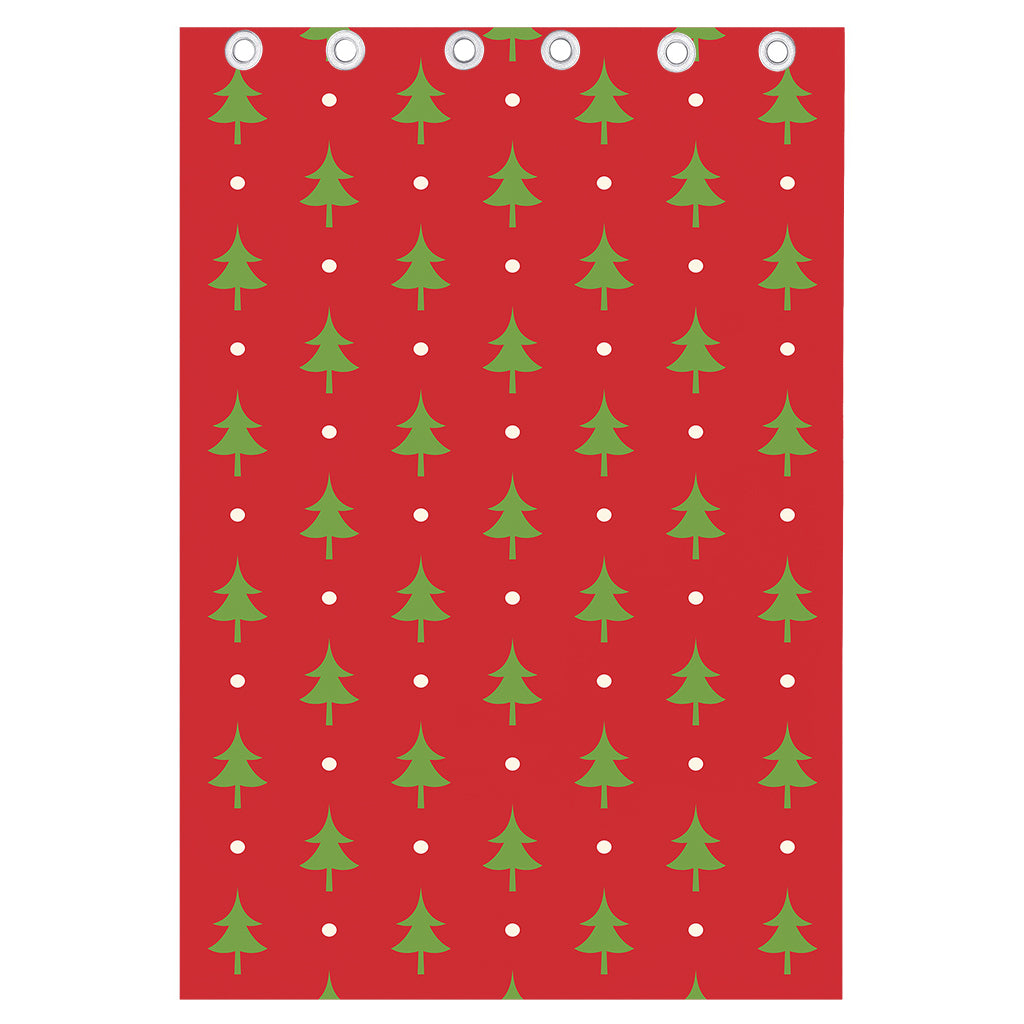 Polka Dot Christmas Tree Pattern Print Curtain