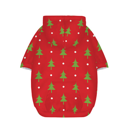 Polka Dot Christmas Tree Pattern Print Dog Zip Up Hoodie