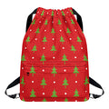 Polka Dot Christmas Tree Pattern Print Drawstring Backpack