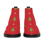 Polka Dot Christmas Tree Pattern Print Flat Ankle Boots