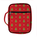 Polka Dot Christmas Tree Pattern Print Front Pocket Bible Bag
