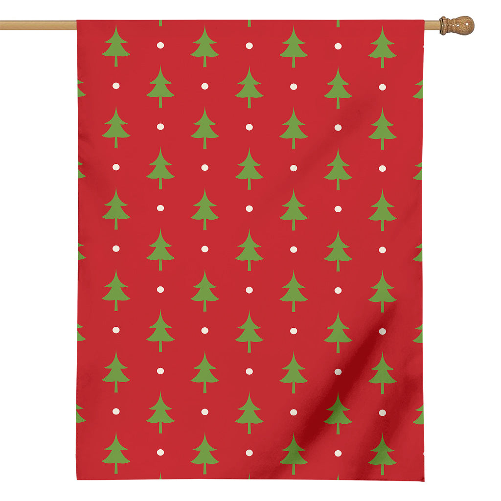 Polka Dot Christmas Tree Pattern Print House Flag