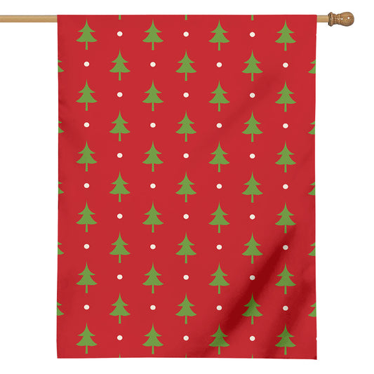 Polka Dot Christmas Tree Pattern Print House Flag