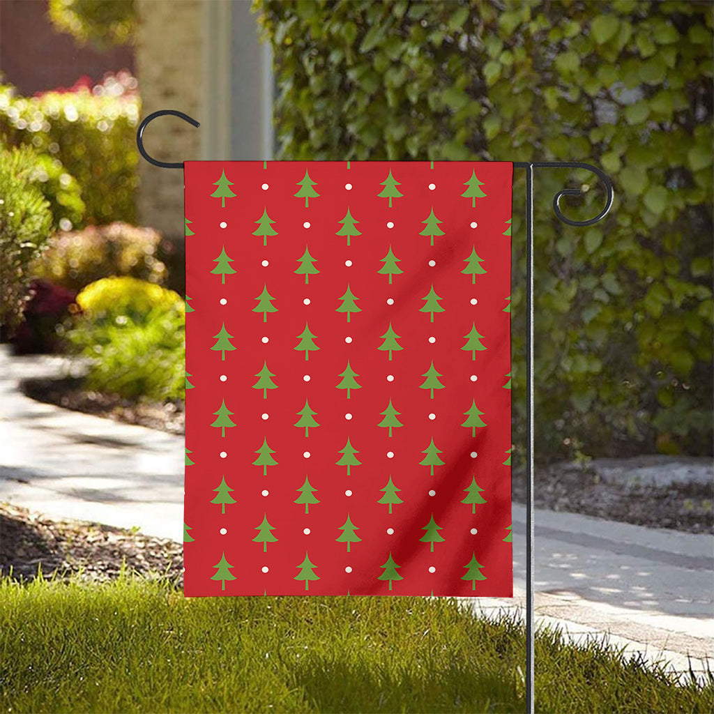 Polka Dot Christmas Tree Pattern Print House Flag