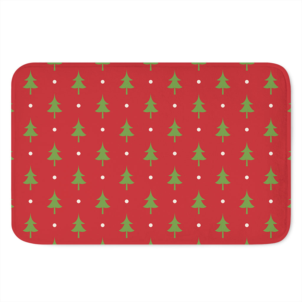 Polka Dot Christmas Tree Pattern Print Indoor Door Mat
