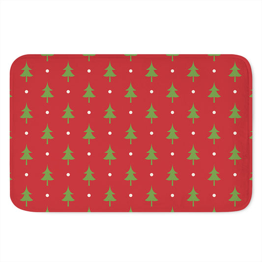 Polka Dot Christmas Tree Pattern Print Indoor Door Mat