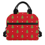 Polka Dot Christmas Tree Pattern Print Insulated Lunch Bag