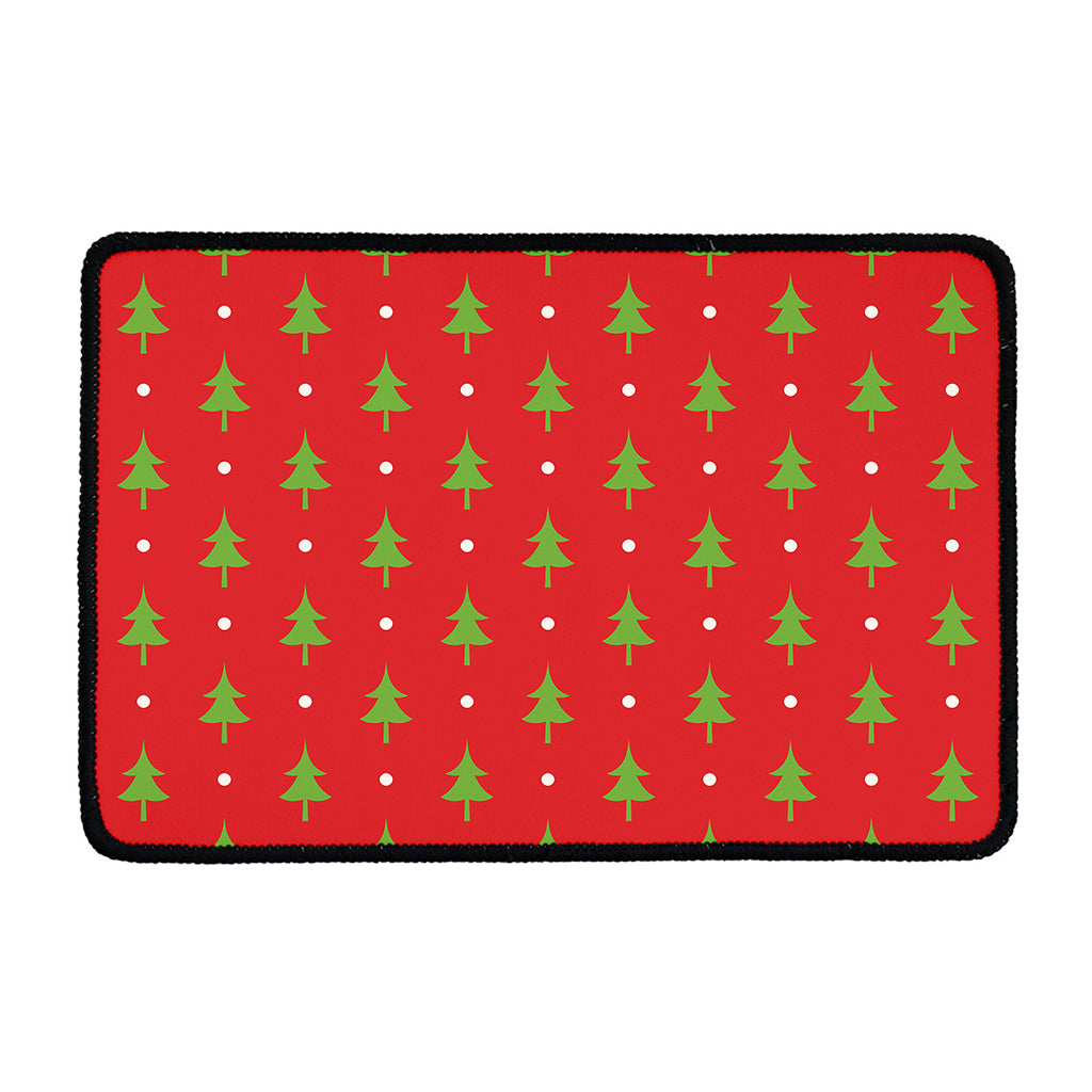 Polka Dot Christmas Tree Pattern Print Kitchen Mat