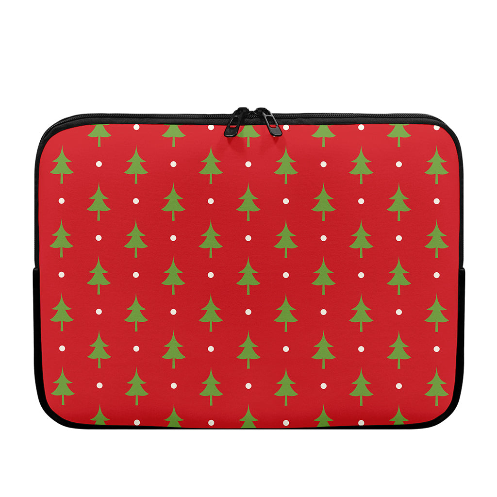 Polka Dot Christmas Tree Pattern Print Laptop Sleeve