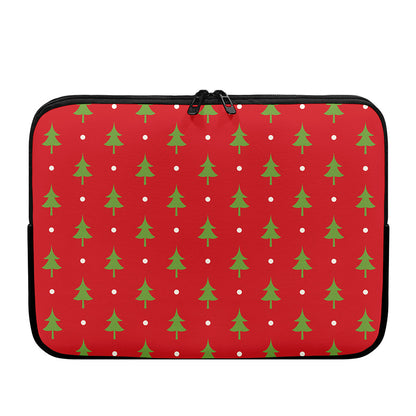 Polka Dot Christmas Tree Pattern Print Laptop Sleeve