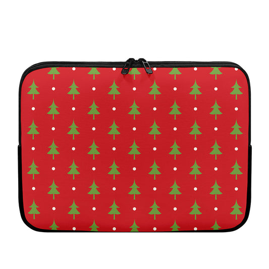 Polka Dot Christmas Tree Pattern Print Laptop Sleeve
