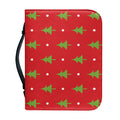 Polka Dot Christmas Tree Pattern Print Leather Bible Cover
