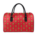 Polka Dot Christmas Tree Pattern Print Leather Duffel Bag