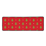 Polka Dot Christmas Tree Pattern Print Long Kitchen Mat