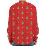 Polka Dot Christmas Tree Pattern Print Long Sleeve Baseball Jersey